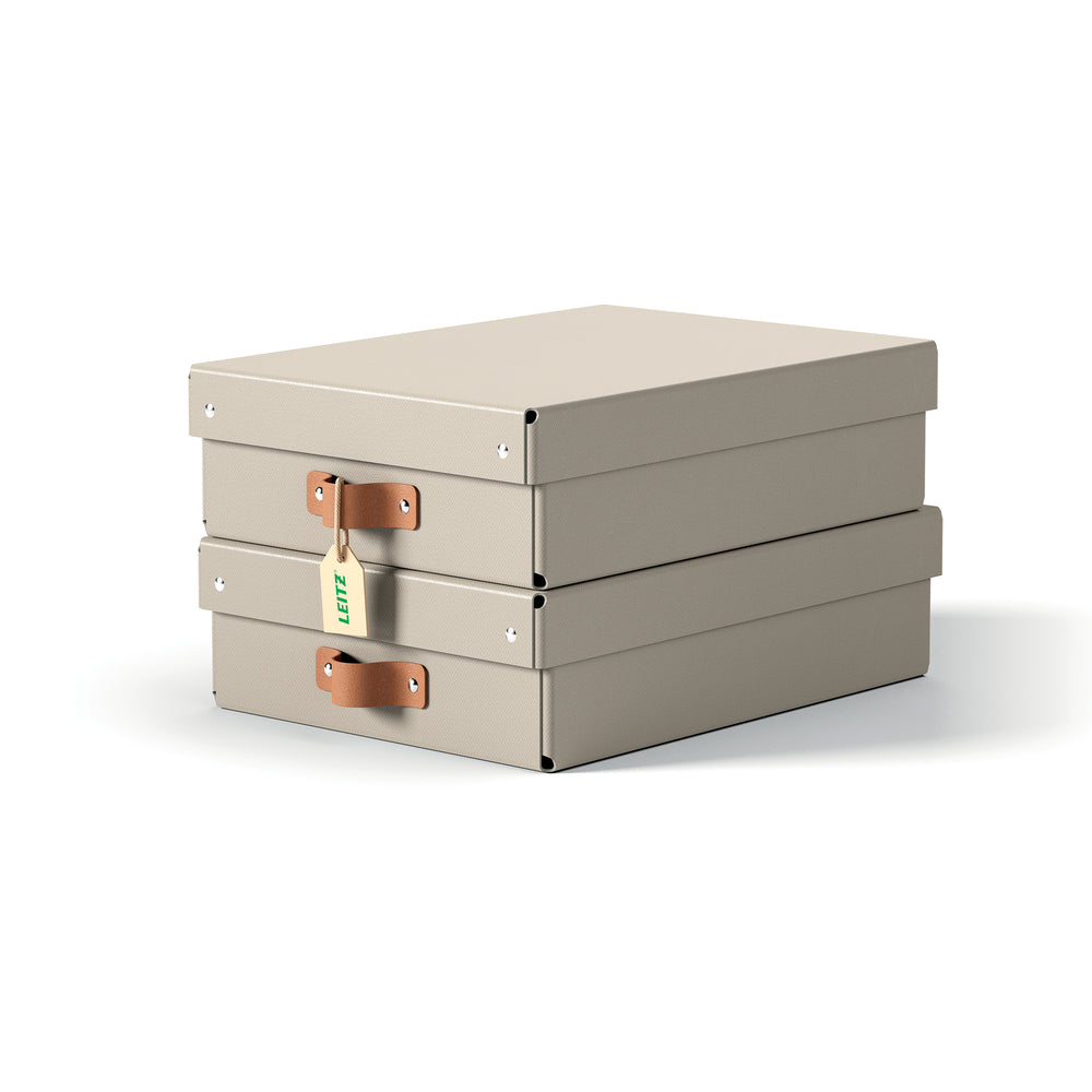 Opbevaringsboks Leitz Puro gråbeige medium 8L 2 stk.