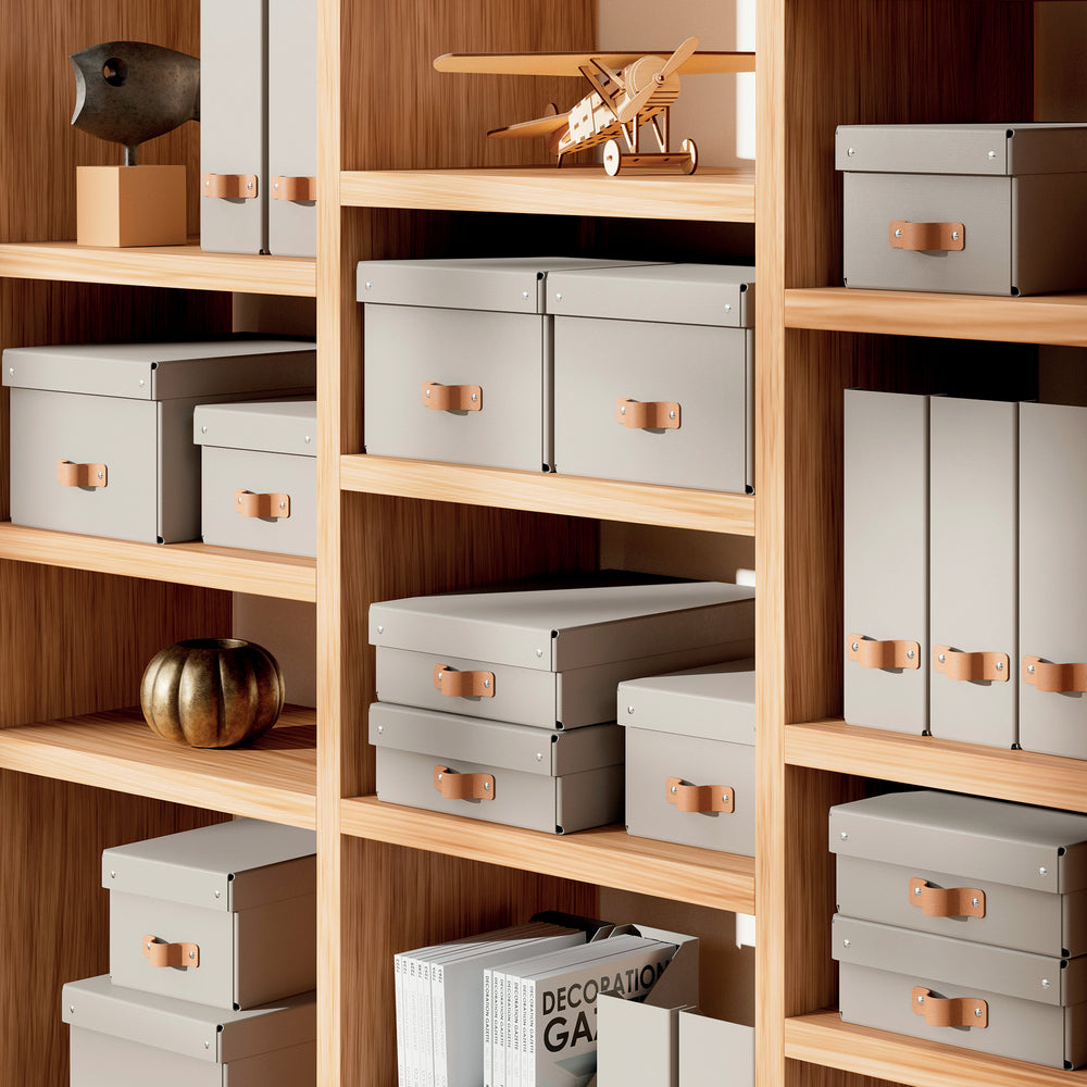 Opbevaringsboks Leitz Puro gråbeige medium 8L 2 stk.