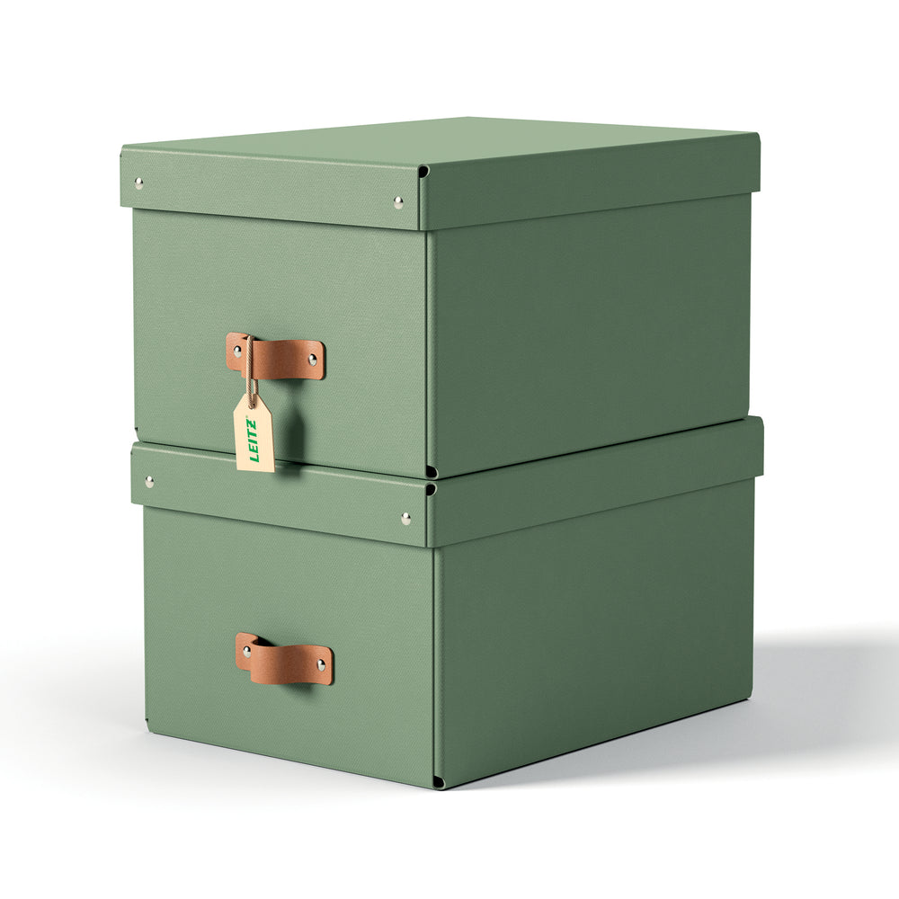 Opbevaringsboks Leitz Puro jordgrøn medium 17L 2 stk.