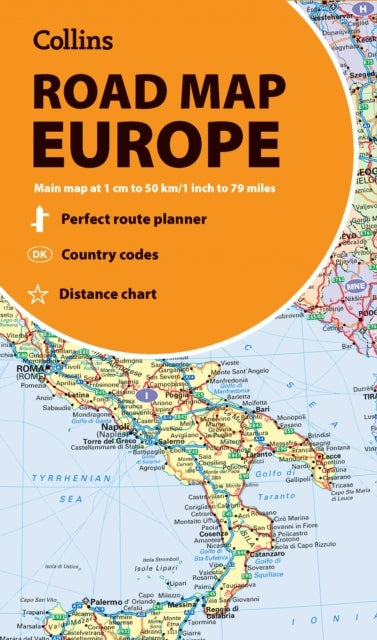 D2 Collins Road Map of Europe Folded Map