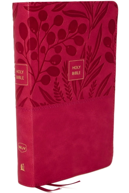 NKJV, Reference Bible, Personal Size Large Print, Leathersoft, Pink, Thumb Indexed, Red Letter Edition, Comfort Print