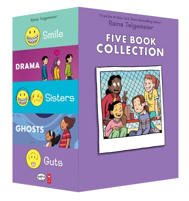 D1 Raina Telgemeier Five Book Collection: Smile, Drama, Sisters